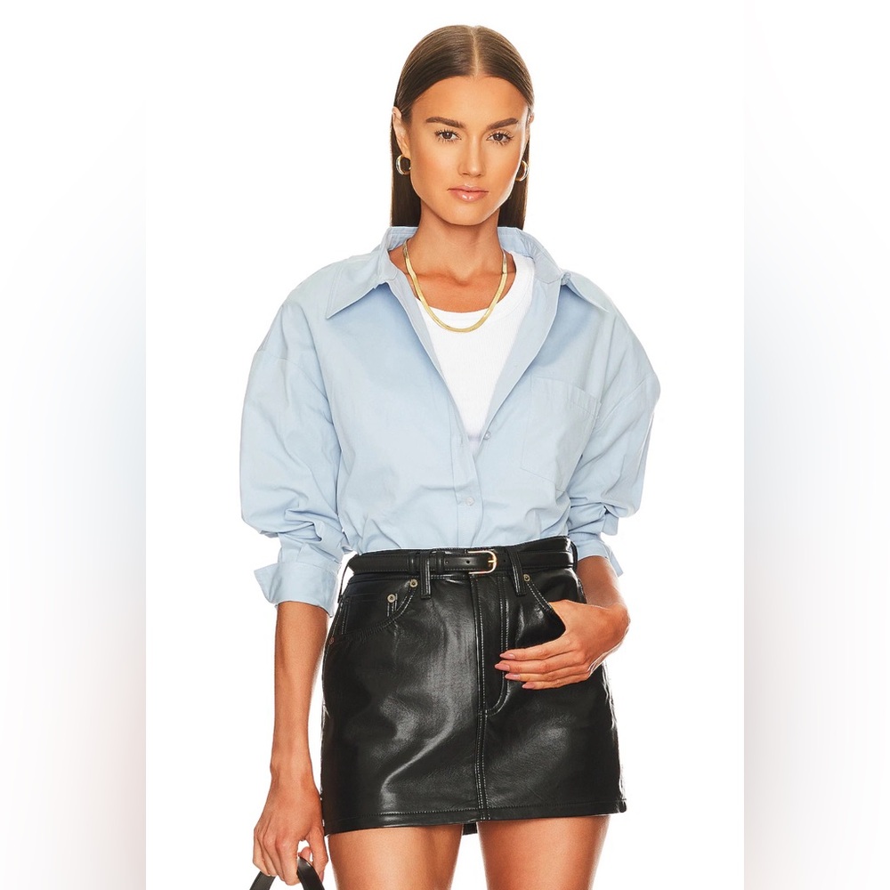 ANINE BING Mika Shirt in Blue, XS, EUC